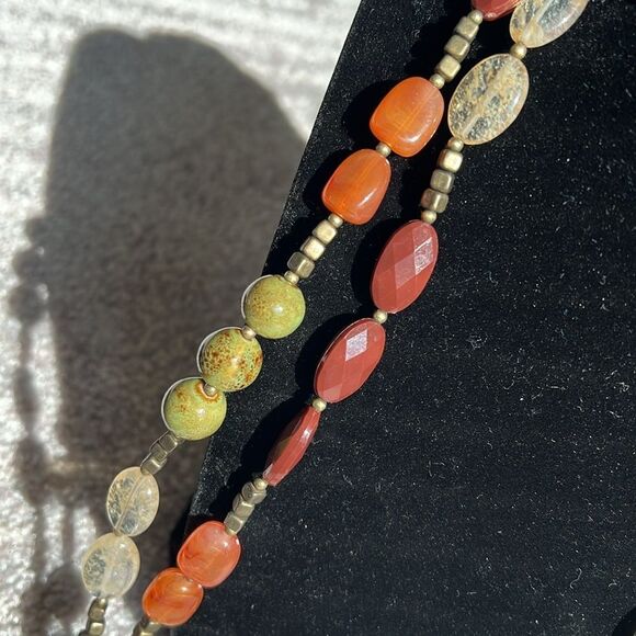 NWOT Premier Designs Fall Colored Beaded Necklace - Picture 2 of 4